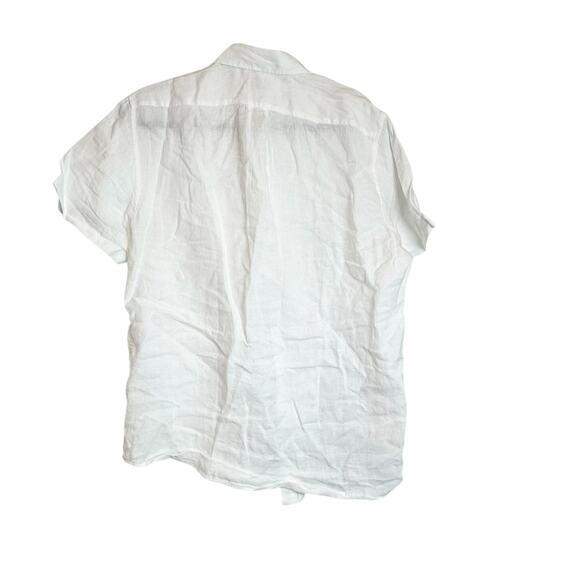 J. Crew Men's Short-Sleeve Baird McNutt Irish Linen Shirt White Size Medium NWOT - Picture 13 of 13